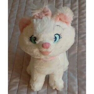 Disney Store The Aristocats Marie Plush White Cat with Pink Bow Original 13" toy